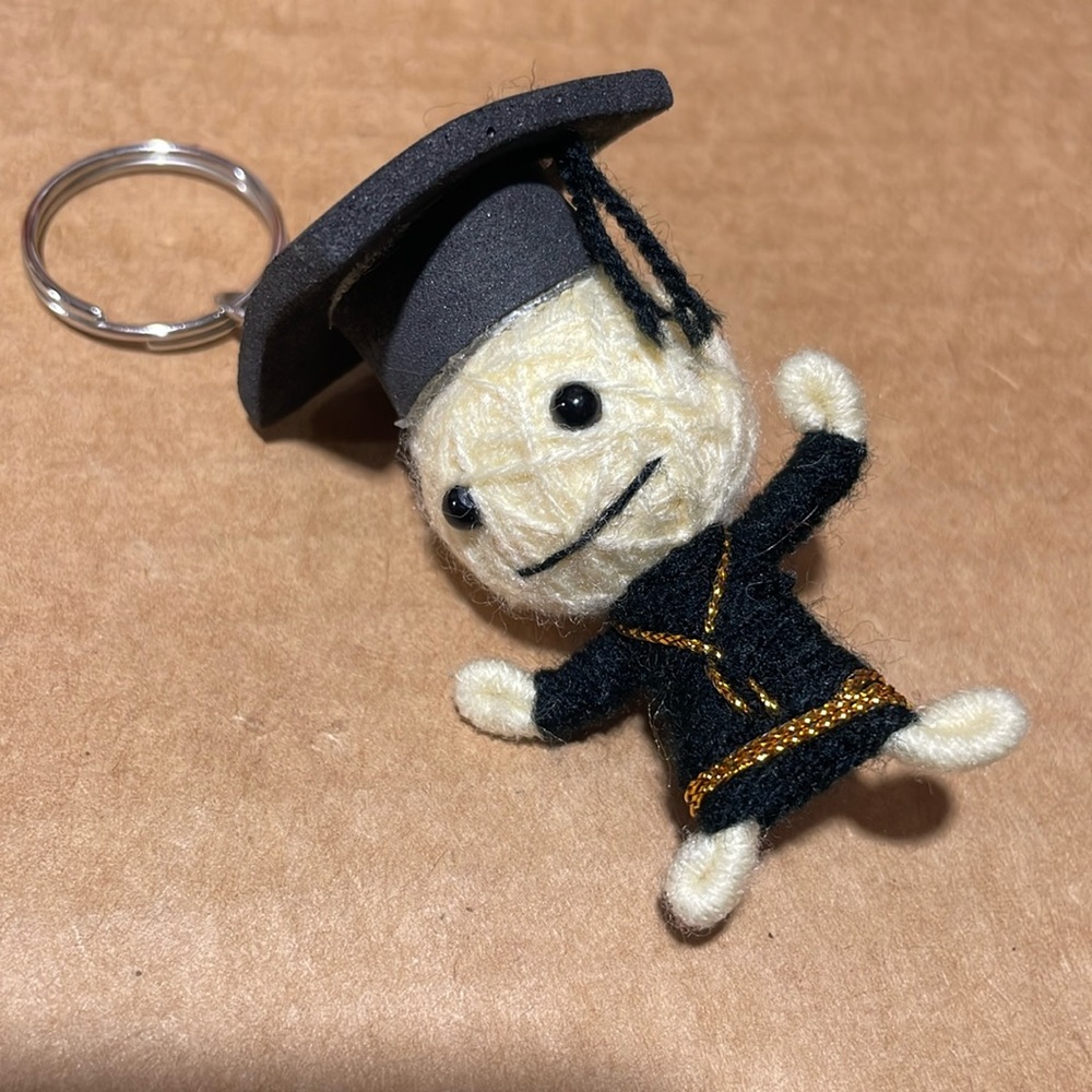 Graduate Yarn doll keychain